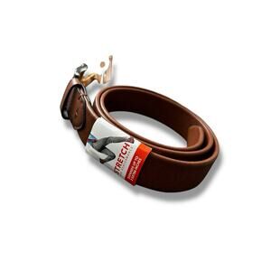 New Dockers Men's Stretch Faux Leather Belt Tan Brown Medium 34/36 NWT